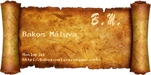 Bakos Mályva névjegykártya